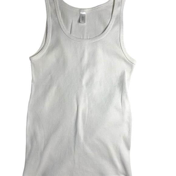 ✨EUC✨ FIVE J. Crew 100% Cotton Ribbed Stretchy Tank Tops In White Size M - Picture 7 of 14